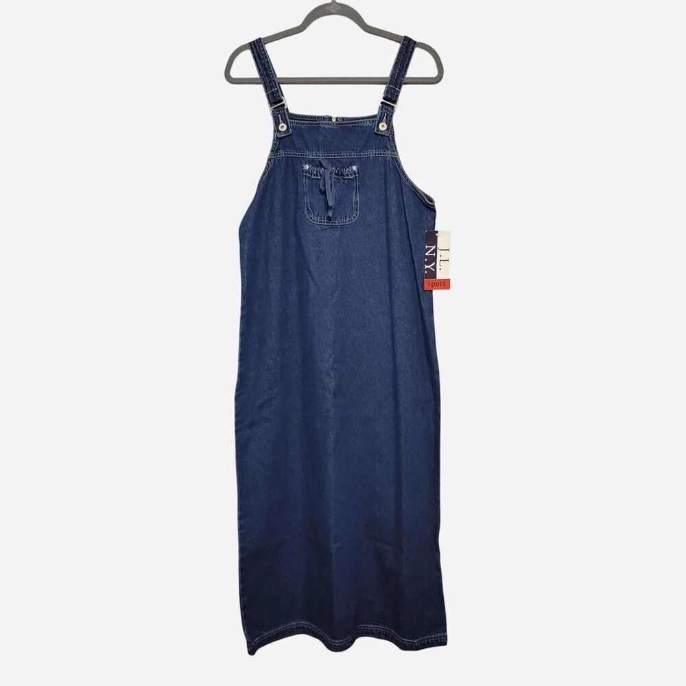 DEADSTOCK Vintage J.L. Sport Denim Maxi Dress / Pinafore BNWT 90s Butter Mom